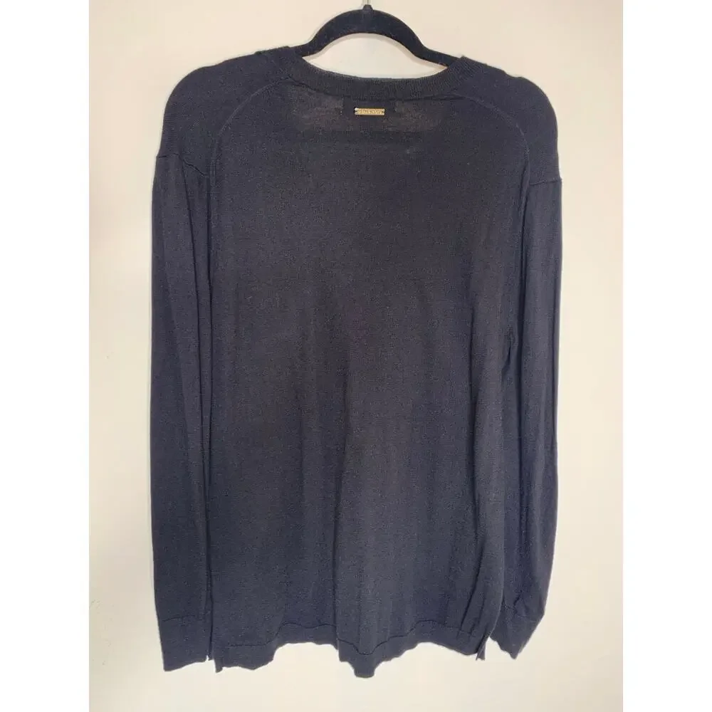 Michael Kors Black V Neck Light Weight Sweater Sz Small